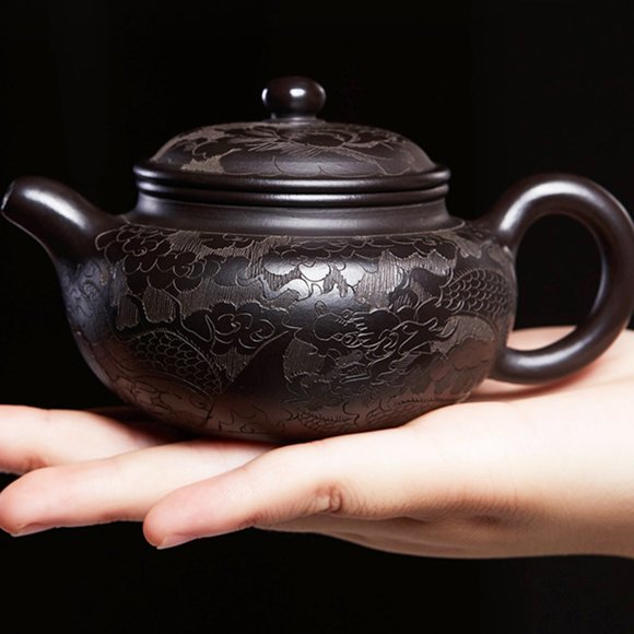 All handmade black clay teapoles famous